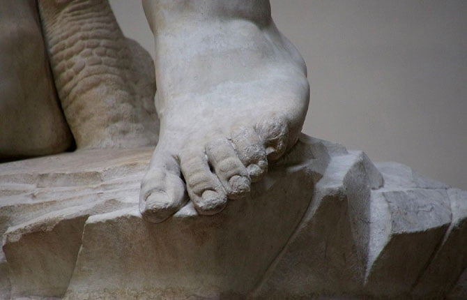 Did You know David's damaged left foot was caused by exposure to the elements in 1991 when a man hit it with a concealed hammer?