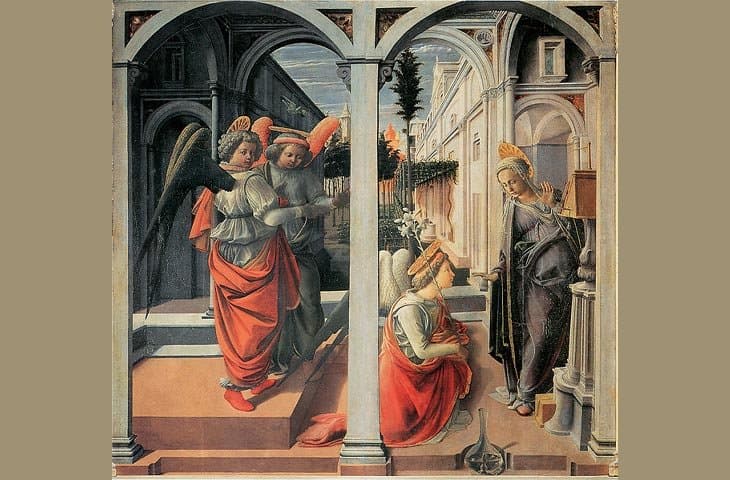 Martelli Annunciation - Painting by Filippo Lippi