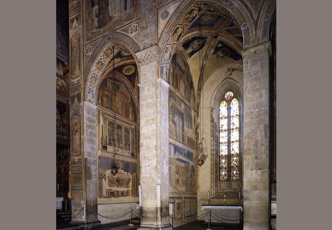 View of the Peruzzi and Bardi Chapels Basilica of Santa Croce in Florence